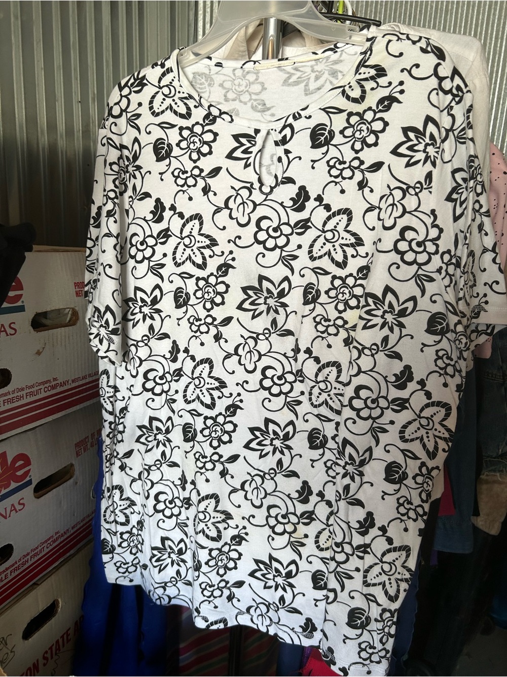 Women’s Vintage Black and White Top